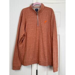 Johnnie-O Men’s Quarter Zip Pullover Sweater 2XL Brick Orange Cotton Blend